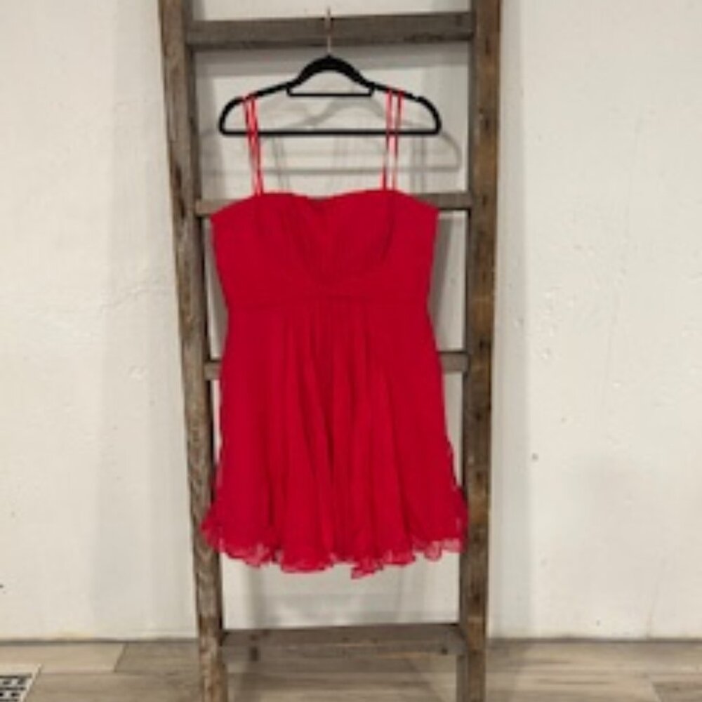 BCBGMAXAZRIA "Duran" Ruby Red strapless dress